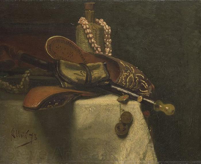 August Allebe Still life with eastern slippers Spain oil painting art